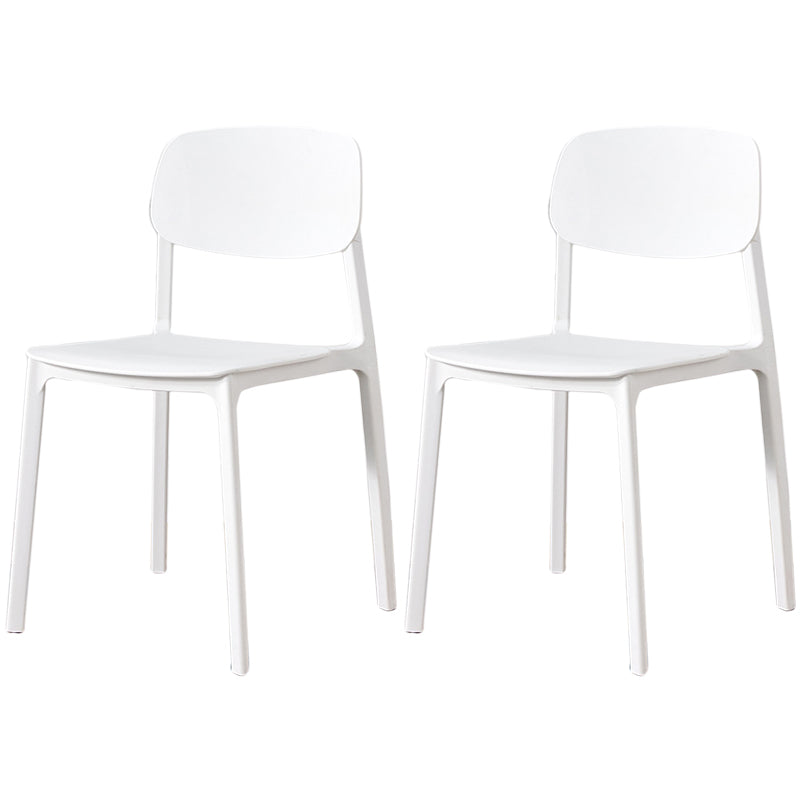 Scandinavian Plastic Armless Chair Open Back Dining Room Chair Textured White 2 Piece Set Clearhalo 'Dining Chairs' 'Dining Tables & Seating' 'dining_chair' 'furn' 'furn_dining_chair' 'Furniture' 'furniture_dining_chair' 'Kitchen & Dining Furniture' 5033763