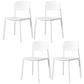 Scandinavian Plastic Armless Chair Open Back Dining Room Chair Textured White 4 Piece Set Clearhalo 'Dining Chairs' 'Dining Tables & Seating' 'dining_chair' 'furn' 'furn_dining_chair' 'Furniture' 'furniture_dining_chair' 'Kitchen & Dining Furniture' 5033764