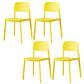 Scandinavian Plastic Armless Chair Open Back Dining Room Chair Light Yellow 4 Piece Set Clearhalo 'Dining Chairs' 'Dining Tables & Seating' 'dining_chair' 'furn' 'furn_dining_chair' 'Furniture' 'furniture_dining_chair' 'Kitchen & Dining Furniture' 5033766