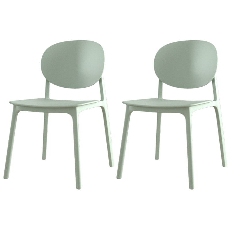 Scandinavian Plastic Armless Chair Open Back Dining Room Chair Army Green 2 Piece Set Clearhalo 'Dining Chairs' 'Dining Tables & Seating' 'dining_chair' 'furn' 'furn_dining_chair' 'Furniture' 'furniture_dining_chair' 'Kitchen & Dining Furniture' 5033767