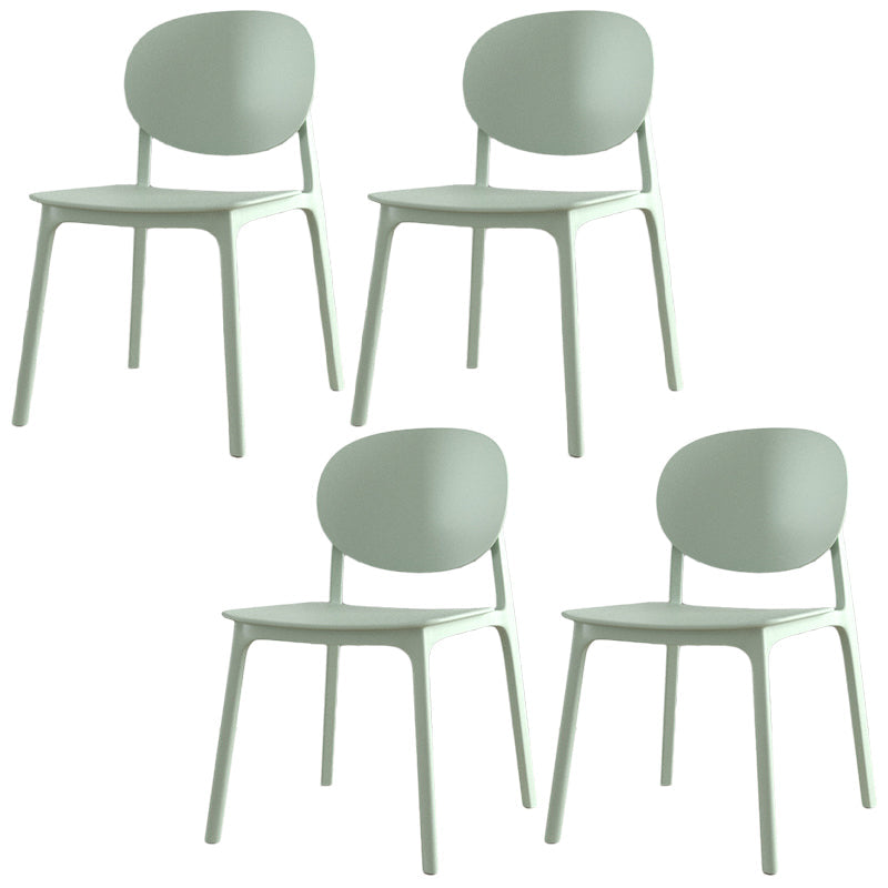 Scandinavian Plastic Armless Chair Open Back Dining Room Chair Army Green 4 Piece Set Clearhalo 'Dining Chairs' 'Dining Tables & Seating' 'dining_chair' 'furn' 'furn_dining_chair' 'Furniture' 'furniture_dining_chair' 'Kitchen & Dining Furniture' 5033768