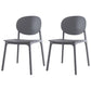 Scandinavian Plastic Armless Chair Open Back Dining Room Chair Silver Gray 2 Piece Set Clearhalo 'Dining Chairs' 'Dining Tables & Seating' 'dining_chair' 'furn' 'furn_dining_chair' 'Furniture' 'furniture_dining_chair' 'Kitchen & Dining Furniture' 5033769