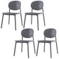 Scandinavian Plastic Armless Chair Open Back Dining Room Chair Silver Gray 4 Piece Set Clearhalo 'Dining Chairs' 'Dining Tables & Seating' 'dining_chair' 'furn' 'furn_dining_chair' 'Furniture' 'furniture_dining_chair' 'Kitchen & Dining Furniture' 5033770