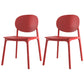 Scandinavian Plastic Armless Chair Open Back Dining Room Chair Watermelon Red 2 Piece Set Clearhalo 'Dining Chairs' 'Dining Tables & Seating' 'dining_chair' 'furn' 'furn_dining_chair' 'Furniture' 'furniture_dining_chair' 'Kitchen & Dining Furniture' 5033771