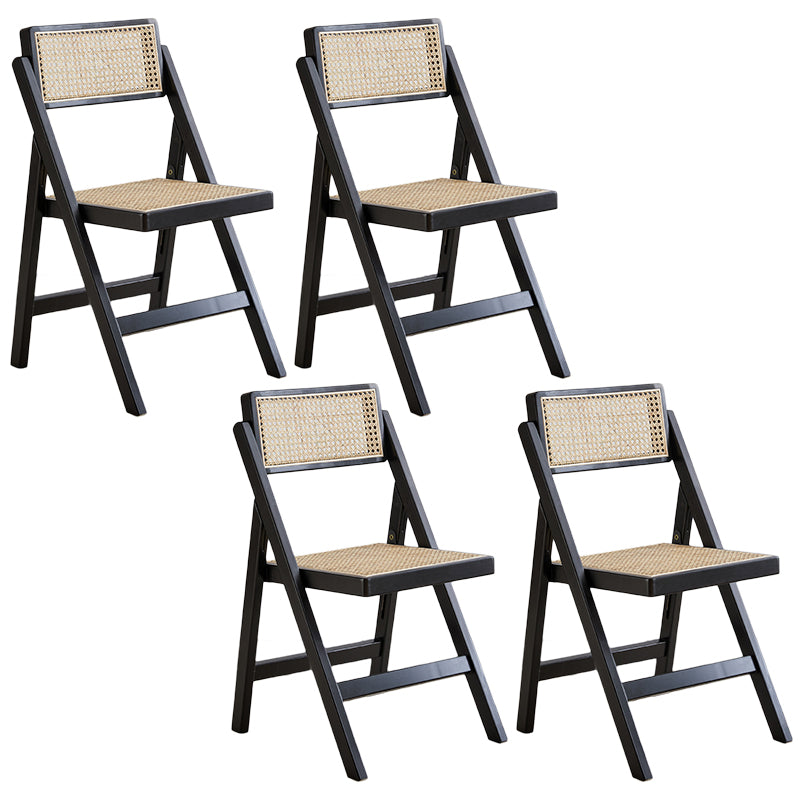 Modern Dining Room Side Chairs Solid Wood Dining Chairs with Foldable Black 4 Piece Set Clearhalo 'Dining Chairs' 'Dining Tables & Seating' 'dining_chair' 'furn' 'furn_dining_chair' 'Furniture' 'furniture_dining_chair' 'Kitchen & Dining Furniture' 5033786