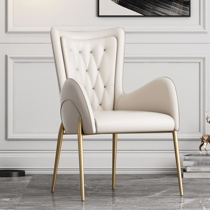 Glam Style Arm Chair Parsons Indoor Dining Chair with Metal Base Clearhalo 'Dining Chairs' 'Dining Tables & Seating' 'dining_chair' 'furn' 'furn_dining_chair' 'Furniture' 'furniture_dining_chair' 'Kitchen & Dining Furniture' 5033809