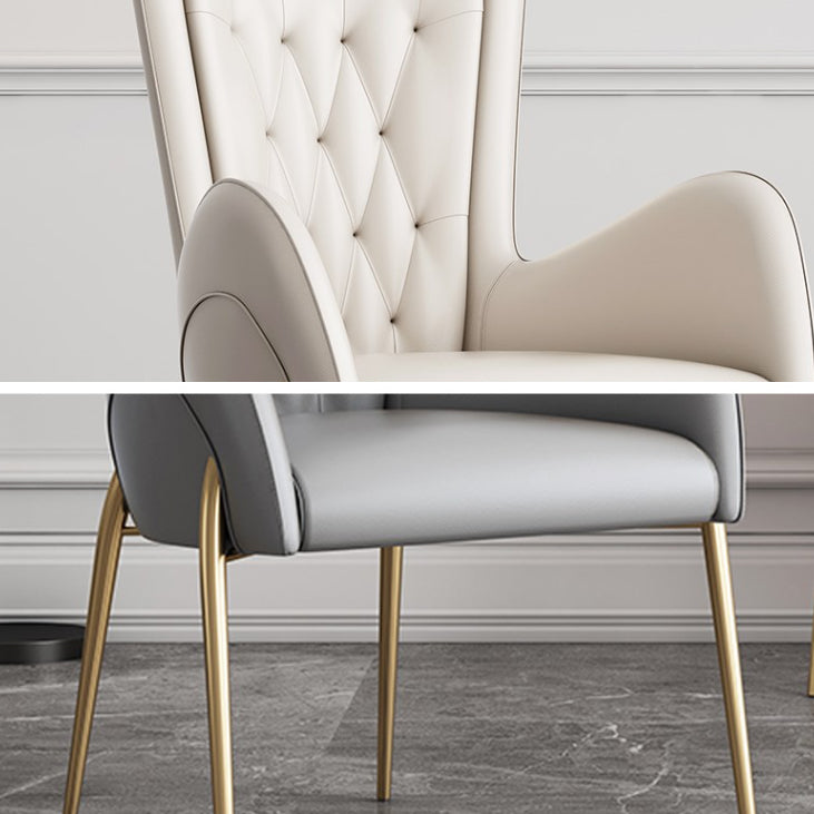 Glam Style Arm Chair Parsons Indoor Dining Chair with Metal Base Clearhalo 'Dining Chairs' 'Dining Tables & Seating' 'dining_chair' 'furn' 'furn_dining_chair' 'Furniture' 'furniture_dining_chair' 'Kitchen & Dining Furniture' 5033813