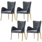 Glam Style Arm Chair Parsons Indoor Dining Chair with Metal Base Dark Gray 4 Piece Set Clearhalo 'Dining Chairs' 'Dining Tables & Seating' 'dining_chair' 'furn' 'furn_dining_chair' 'Furniture' 'furniture_dining_chair' 'Kitchen & Dining Furniture' 5033819