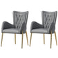 Glam Style Arm Chair Parsons Indoor Dining Chair with Metal Base Light Gray 2 Piece Set Clearhalo 'Dining Chairs' 'Dining Tables & Seating' 'dining_chair' 'furn' 'furn_dining_chair' 'Furniture' 'furniture_dining_chair' 'Kitchen & Dining Furniture' 5033820