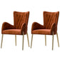 Glam Style Arm Chair Parsons Indoor Dining Chair with Metal Base Orange 2 Piece Set Clearhalo 'Dining Chairs' 'Dining Tables & Seating' 'dining_chair' 'furn' 'furn_dining_chair' 'Furniture' 'furniture_dining_chair' 'Kitchen & Dining Furniture' 5033824