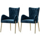 Glam Style Arm Chair Parsons Indoor Dining Chair with Metal Base Royal Blue 2 Piece Set Clearhalo 'Dining Chairs' 'Dining Tables & Seating' 'dining_chair' 'furn' 'furn_dining_chair' 'Furniture' 'furniture_dining_chair' 'Kitchen & Dining Furniture' 5033826