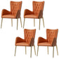 Glam Style Arm Chair Parsons Indoor Dining Chair with Metal Base Orange 4 Piece Set Clearhalo 'Dining Chairs' 'Dining Tables & Seating' 'dining_chair' 'furn' 'furn_dining_chair' 'Furniture' 'furniture_dining_chair' 'Kitchen & Dining Furniture' 5033829