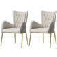 Glam Style Arm Chair Parsons Indoor Dining Chair with Metal Base Off-White 2 Piece Set Clearhalo 'Dining Chairs' 'Dining Tables & Seating' 'dining_chair' 'furn' 'furn_dining_chair' 'Furniture' 'furniture_dining_chair' 'Kitchen & Dining Furniture' 5033830
