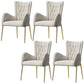 Glam Style Arm Chair Parsons Indoor Dining Chair with Metal Base Off-White 4 Piece Set Clearhalo 'Dining Chairs' 'Dining Tables & Seating' 'dining_chair' 'furn' 'furn_dining_chair' 'Furniture' 'furniture_dining_chair' 'Kitchen & Dining Furniture' 5033831