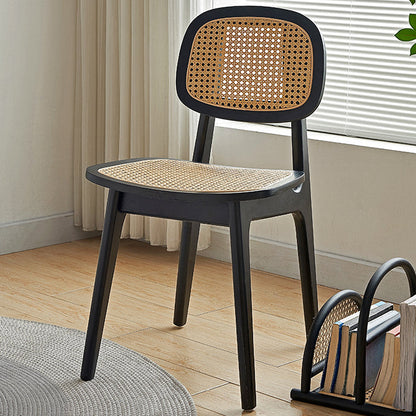 Armless Dining Chairs Modern Wooden Side Chairs for Dining Room Black 1 Piece Clearhalo 'Dining Chairs' 'Dining Tables & Seating' 'dining_chair' 'furn' 'furn_dining_chair' 'Furniture' 'furniture_dining_chair' 'Kitchen & Dining Furniture' 5033834