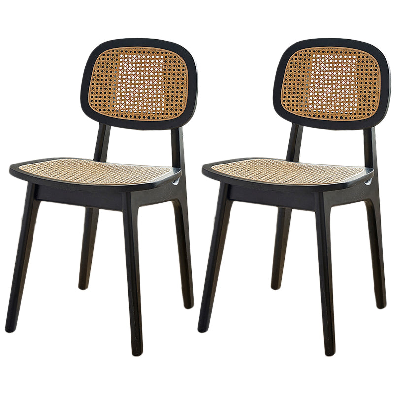 Armless Dining Chairs Modern Wooden Side Chairs for Dining Room Black 2 Piece Set Clearhalo 'Dining Chairs' 'Dining Tables & Seating' 'dining_chair' 'furn' 'furn_dining_chair' 'Furniture' 'furniture_dining_chair' 'Kitchen & Dining Furniture' 5033841