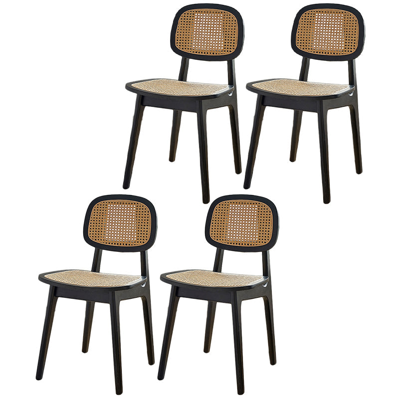 Armless Dining Chairs Modern Wooden Side Chairs for Dining Room Black 4 Piece Set Clearhalo 'Dining Chairs' 'Dining Tables & Seating' 'dining_chair' 'furn' 'furn_dining_chair' 'Furniture' 'furniture_dining_chair' 'Kitchen & Dining Furniture' 5033843