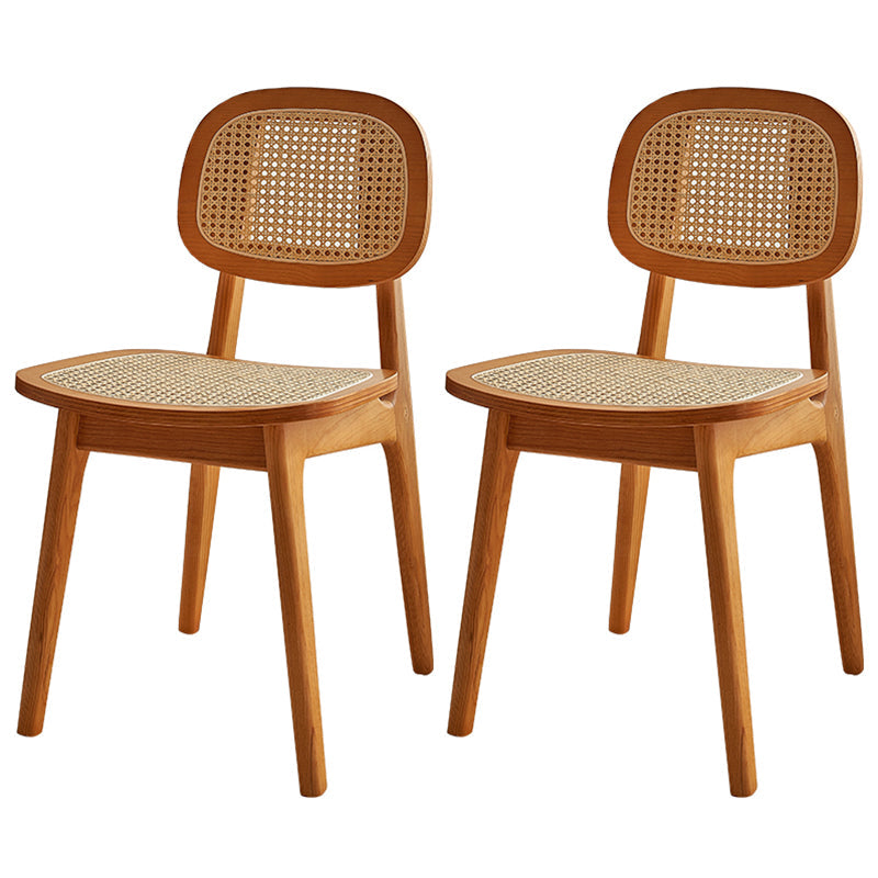 Armless Dining Chairs Modern Wooden Side Chairs for Dining Room Brown 2 Piece Set Clearhalo 'Dining Chairs' 'Dining Tables & Seating' 'dining_chair' 'furn' 'furn_dining_chair' 'Furniture' 'furniture_dining_chair' 'Kitchen & Dining Furniture' 5033846