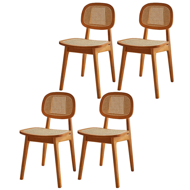 Armless Dining Chairs Modern Wooden Side Chairs for Dining Room Brown 4 Piece Set Clearhalo 'Dining Chairs' 'Dining Tables & Seating' 'dining_chair' 'furn' 'furn_dining_chair' 'Furniture' 'furniture_dining_chair' 'Kitchen & Dining Furniture' 5033847