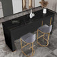 Indoor Double Pedestal Cocktail Bar Table Modern Pub Height Dining Table 70.9"L x 15.7"W x 41.3"H Black Without Chairs Clearhalo 'Bar Furniture' 'Bar Tables' 'bar_tables' 'furn' 'furn_bar_tables' 'Furniture' 'furniture_bar_tables' 'Kitchen & Dining Furniture' 5033907