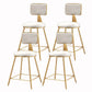 Glam Armless Backrest Counter Stool Iron Cashier Bar Stool with Flannel Cushion and Pedal White 4 Piece Set Short Stool(18"H) Clearhalo 'Bar Furniture' 'Bar Stools' 'bar_stools' 'furn' 'furn_bar_stools' 'Furniture' 'furniture_bar_stools' 'Kitchen & Dining Furniture' 5033982