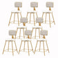 Glam Armless Backrest Counter Stool Iron Cashier Bar Stool with Flannel Cushion and Pedal White 8 Piece Set Short Stool(18"H) Clearhalo 'Bar Furniture' 'Bar Stools' 'bar_stools' 'furn' 'furn_bar_stools' 'Furniture' 'furniture_bar_stools' 'Kitchen & Dining Furniture' 5033984