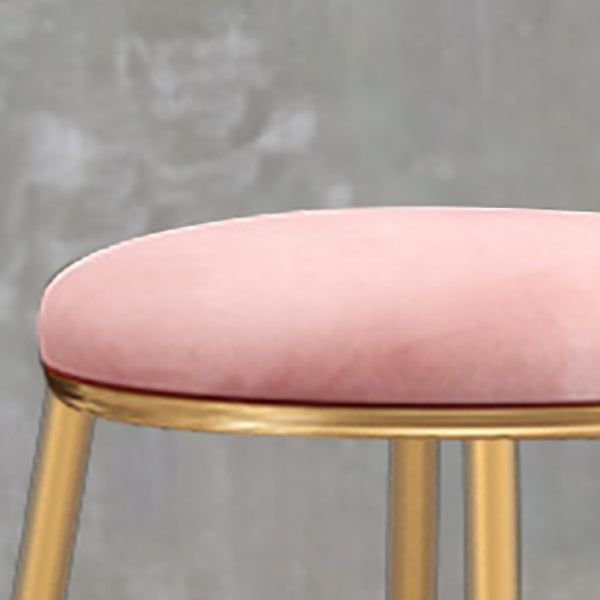 Glam Armless Backrest Counter Stool Iron Cashier Bar Stool with Flannel Cushion and Pedal Clearhalo 'Bar Furniture' 'Bar Stools' 'bar_stools' 'furn' 'furn_bar_stools' 'Furniture' 'furniture_bar_stools' 'Kitchen & Dining Furniture' 5033995
