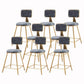Glam Armless Backrest Counter Stool Iron Cashier Bar Stool with Flannel Cushion and Pedal Gray 8 Piece Set Short Stool(18"H) Clearhalo 'Bar Furniture' 'Bar Stools' 'bar_stools' 'furn' 'furn_bar_stools' 'Furniture' 'furniture_bar_stools' 'Kitchen & Dining Furniture' 5033996