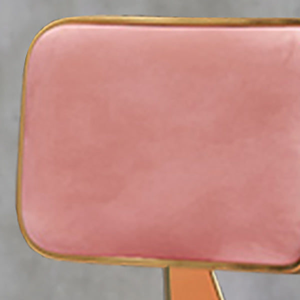 Glam Armless Backrest Counter Stool Iron Cashier Bar Stool with Flannel Cushion and Pedal Clearhalo 'Bar Furniture' 'Bar Stools' 'bar_stools' 'furn' 'furn_bar_stools' 'Furniture' 'furniture_bar_stools' 'Kitchen & Dining Furniture' 5033997