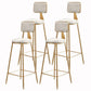 Glam Armless Backrest Counter Stool Iron Cashier Bar Stool with Flannel Cushion and Pedal White 4 Piece Set Clearhalo 'Bar Furniture' 'Bar Stools' 'bar_stools' 'furn' 'furn_bar_stools' 'Furniture' 'furniture_bar_stools' 'Kitchen & Dining Furniture' 5034001