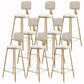 Glam Armless Backrest Counter Stool Iron Cashier Bar Stool with Flannel Cushion and Pedal White 8 Piece Set Clearhalo 'Bar Furniture' 'Bar Stools' 'bar_stools' 'furn' 'furn_bar_stools' 'Furniture' 'furniture_bar_stools' 'Kitchen & Dining Furniture' 5034004