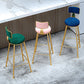 Glam Armless Backrest Counter Stool Iron Cashier Bar Stool with Flannel Cushion and Pedal Clearhalo 'Bar Furniture' 'Bar Stools' 'bar_stools' 'furn' 'furn_bar_stools' 'Furniture' 'furniture_bar_stools' 'Kitchen & Dining Furniture' 5034005