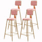Glam Armless Backrest Counter Stool Iron Cashier Bar Stool with Flannel Cushion and Pedal Pink 4 Piece Set Clearhalo 'Bar Furniture' 'Bar Stools' 'bar_stools' 'furn' 'furn_bar_stools' 'Furniture' 'furniture_bar_stools' 'Kitchen & Dining Furniture' 5034006