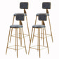 Glam Armless Backrest Counter Stool Iron Cashier Bar Stool with Flannel Cushion and Pedal Gray 4 Piece Set Counter Stool(26"H) Clearhalo 'Bar Furniture' 'Bar Stools' 'bar_stools' 'furn' 'furn_bar_stools' 'Furniture' 'furniture_bar_stools' 'Kitchen & Dining Furniture' 5034010