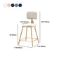 Glam Armless Backrest Counter Stool Iron Cashier Bar Stool with Flannel Cushion and Pedal Clearhalo 'Bar Furniture' 'Bar Stools' 'bar_stools' 'furn' 'furn_bar_stools' 'Furniture' 'furniture_bar_stools' 'Kitchen & Dining Furniture' 5034016