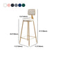 Glam Armless Backrest Counter Stool Iron Cashier Bar Stool with Flannel Cushion and Pedal Clearhalo 'Bar Furniture' 'Bar Stools' 'bar_stools' 'furn' 'furn_bar_stools' 'Furniture' 'furniture_bar_stools' 'Kitchen & Dining Furniture' 5034017