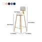 Glam Armless Backrest Counter Stool Iron Cashier Bar Stool with Flannel Cushion and Pedal Clearhalo 'Bar Furniture' 'Bar Stools' 'bar_stools' 'furn' 'furn_bar_stools' 'Furniture' 'furniture_bar_stools' 'Kitchen & Dining Furniture' 5034018