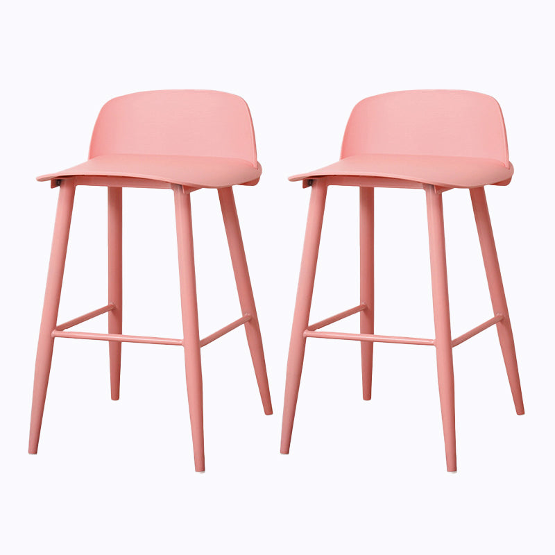 Coffee Shop Footrest Scandinavian Stool Matte Finish Plastic Barstool Pink 2 Piece Set Counter Stool (23.5"H) Clearhalo 'Bar Furniture' 'Bar Stools' 'bar_stools' 'furn' 'furn_bar_stools' 'Furniture' 'furniture_bar_stools' 'Kitchen & Dining Furniture' 5034020