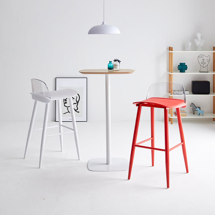 Coffee Shop Footrest Scandinavian Stool Matte Finish Plastic Barstool Clearhalo 'Bar Furniture' 'Bar Stools' 'bar_stools' 'furn' 'furn_bar_stools' 'Furniture' 'furniture_bar_stools' 'Kitchen & Dining Furniture' 5034022