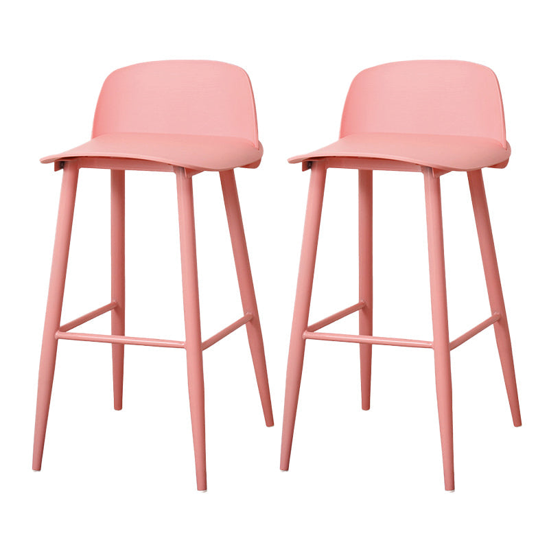 Coffee Shop Footrest Scandinavian Stool Matte Finish Plastic Barstool Pink 2 Piece Set Bar Stool(30"H) Clearhalo 'Bar Furniture' 'Bar Stools' 'bar_stools' 'furn' 'furn_bar_stools' 'Furniture' 'furniture_bar_stools' 'Kitchen & Dining Furniture' 5034027