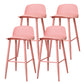 Coffee Shop Footrest Scandinavian Stool Matte Finish Plastic Barstool Pink 4 Piece Set Bar Stool(30"H) Clearhalo 'Bar Furniture' 'Bar Stools' 'bar_stools' 'furn' 'furn_bar_stools' 'Furniture' 'furniture_bar_stools' 'Kitchen & Dining Furniture' 5034029