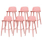 Coffee Shop Footrest Scandinavian Stool Matte Finish Plastic Barstool Pink 6 Piece Set Bar Stool(30"H) Clearhalo 'Bar Furniture' 'Bar Stools' 'bar_stools' 'furn' 'furn_bar_stools' 'Furniture' 'furniture_bar_stools' 'Kitchen & Dining Furniture' 5034032