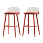 Coffee Shop Footrest Scandinavian Stool Matte Finish Plastic Barstool Red Clear 2 Piece Set Bar Stool(30"H) Clearhalo 'Bar Furniture' 'Bar Stools' 'bar_stools' 'furn' 'furn_bar_stools' 'Furniture' 'furniture_bar_stools' 'Kitchen & Dining Furniture' 5034036