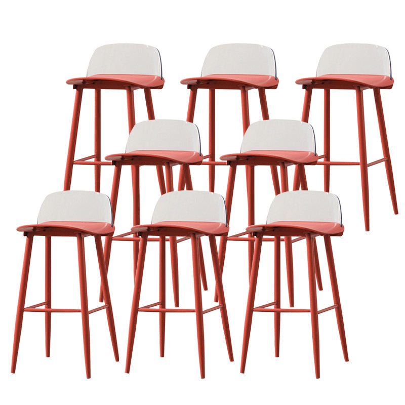 Coffee Shop Footrest Scandinavian Stool Matte Finish Plastic Barstool Red Clear 8 Piece Set Bar Stool(30"H) Clearhalo 'Bar Furniture' 'Bar Stools' 'bar_stools' 'furn' 'furn_bar_stools' 'Furniture' 'furniture_bar_stools' 'Kitchen & Dining Furniture' 5034042