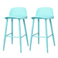 Coffee Shop Footrest Scandinavian Stool Matte Finish Plastic Barstool Sky Blue 2 Piece Set Bar Stool(30"H) Clearhalo 'Bar Furniture' 'Bar Stools' 'bar_stools' 'furn' 'furn_bar_stools' 'Furniture' 'furniture_bar_stools' 'Kitchen & Dining Furniture' 5034044