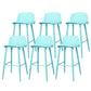 Coffee Shop Footrest Scandinavian Stool Matte Finish Plastic Barstool Sky Blue 6 Piece Set Bar Stool(30"H) Clearhalo 'Bar Furniture' 'Bar Stools' 'bar_stools' 'furn' 'furn_bar_stools' 'Furniture' 'furniture_bar_stools' 'Kitchen & Dining Furniture' 5034047