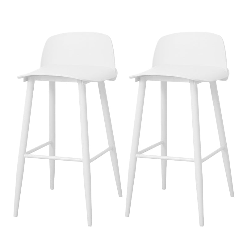 Coffee Shop Footrest Scandinavian Stool Matte Finish Plastic Barstool White 2 Piece Set Bar Stool(30"H) Clearhalo 'Bar Furniture' 'Bar Stools' 'bar_stools' 'furn' 'furn_bar_stools' 'Furniture' 'furniture_bar_stools' 'Kitchen & Dining Furniture' 5034050