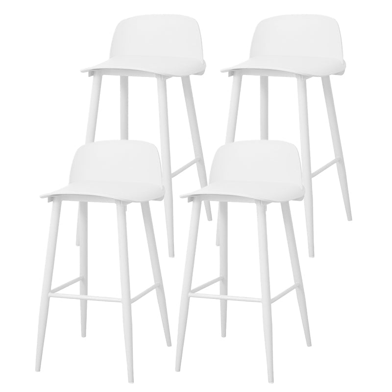 Coffee Shop Footrest Scandinavian Stool Matte Finish Plastic Barstool White 4 Piece Set Bar Stool(30"H) Clearhalo 'Bar Furniture' 'Bar Stools' 'bar_stools' 'furn' 'furn_bar_stools' 'Furniture' 'furniture_bar_stools' 'Kitchen & Dining Furniture' 5034051