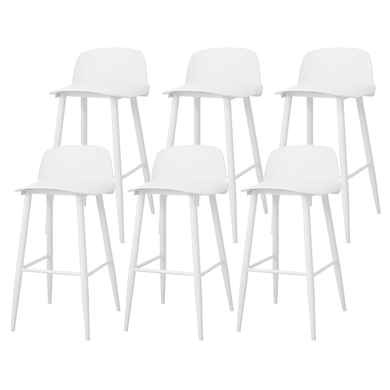 Coffee Shop Footrest Scandinavian Stool Matte Finish Plastic Barstool White 6 Piece Set Bar Stool(30"H) Clearhalo 'Bar Furniture' 'Bar Stools' 'bar_stools' 'furn' 'furn_bar_stools' 'Furniture' 'furniture_bar_stools' 'Kitchen & Dining Furniture' 5034052