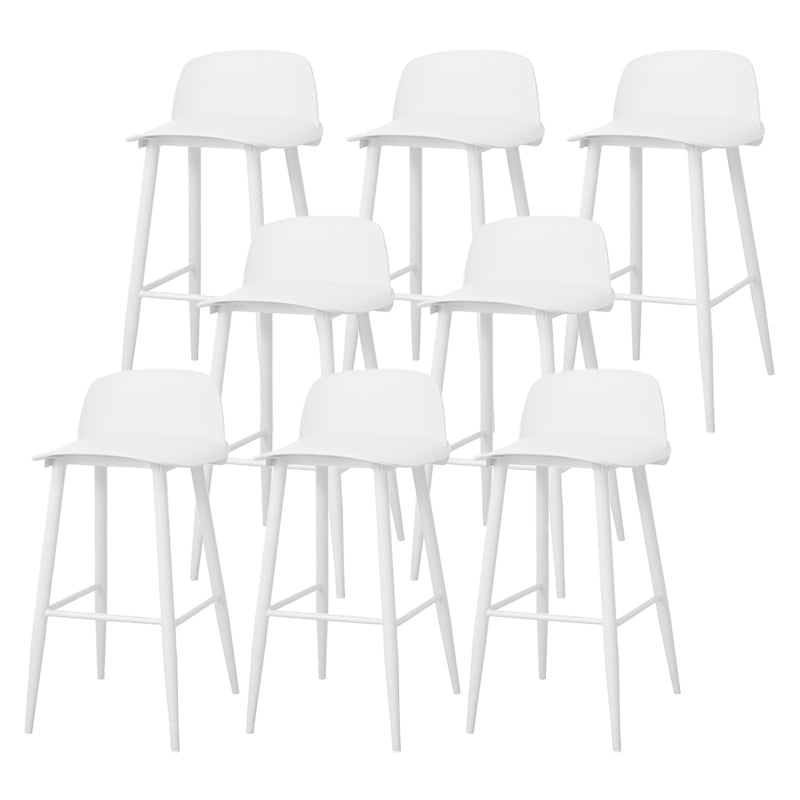 Coffee Shop Footrest Scandinavian Stool Matte Finish Plastic Barstool White 8 Piece Set Bar Stool(30"H) Clearhalo 'Bar Furniture' 'Bar Stools' 'bar_stools' 'furn' 'furn_bar_stools' 'Furniture' 'furniture_bar_stools' 'Kitchen & Dining Furniture' 5034053